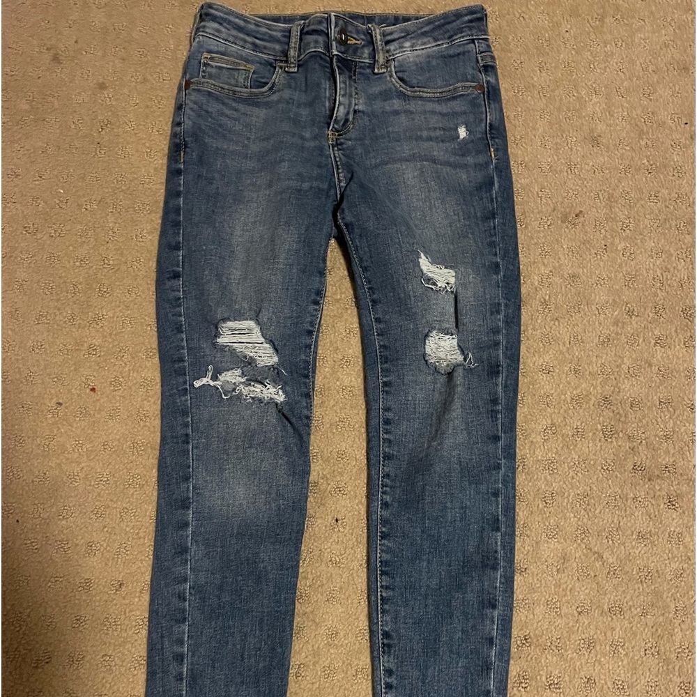 Girls Art class ripped jeans